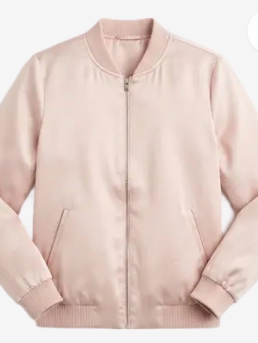 Zara Pale Pink Women's Satiny Bomber Jacket